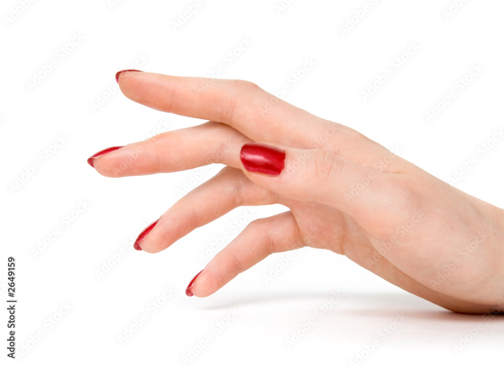 红指甲女性手内侧