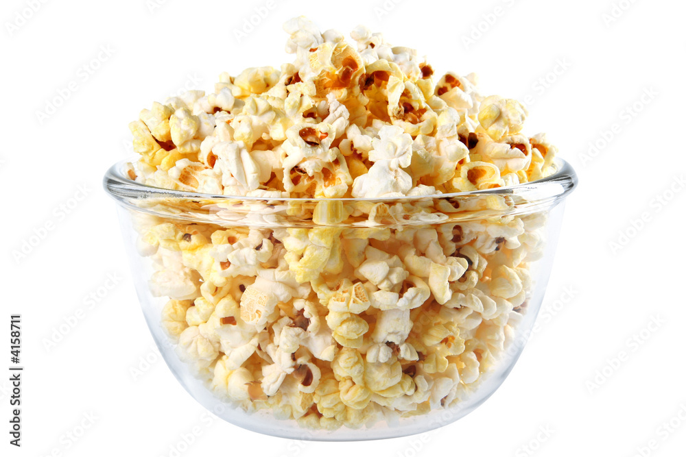 Popcorn in glass plate