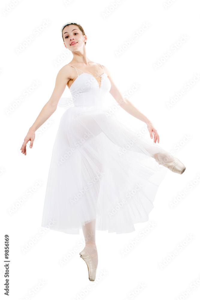 一位年轻而出色的芭蕾舞演员正在优雅地跳舞
