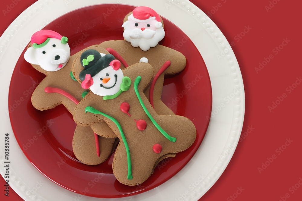 Christmas gingerbread men cookies.