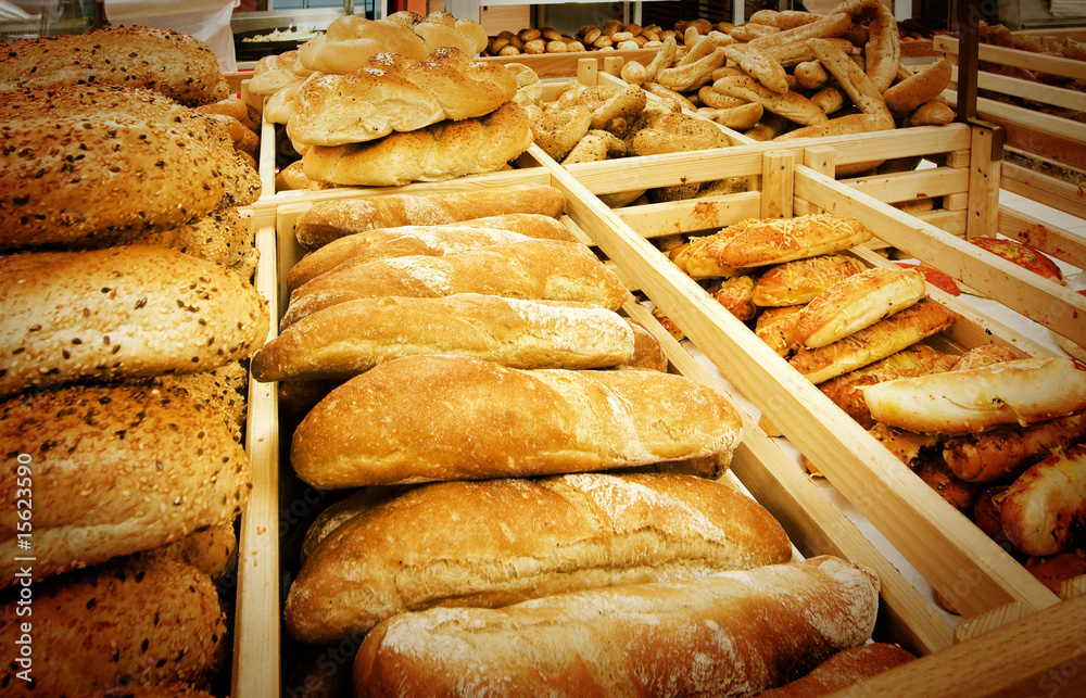 超市里的面包种类