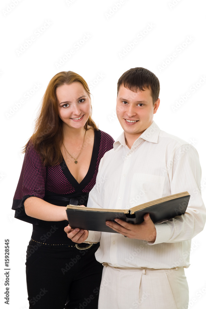 Couple with book  album