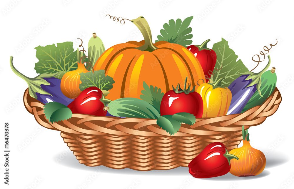 ripe appetizing vegetables in the basket