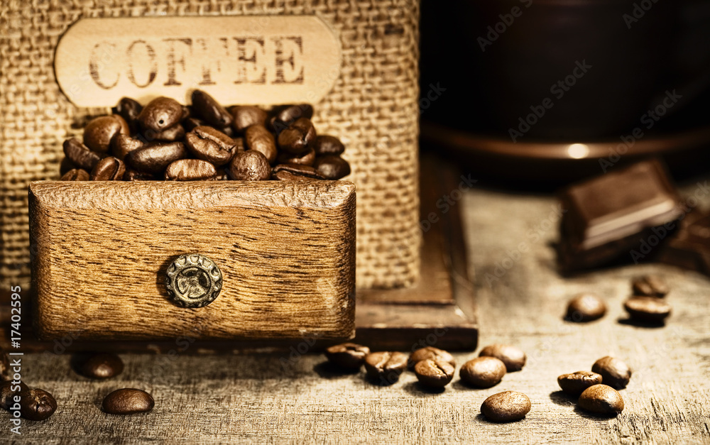 古董咖啡研磨机的Stiill life