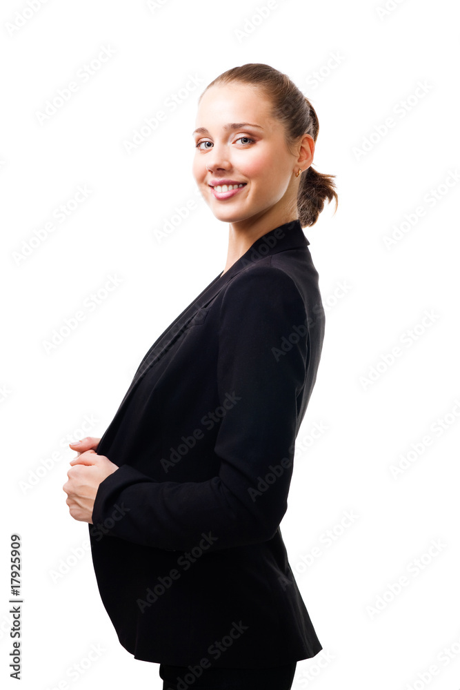 穿着商务服的孕妇