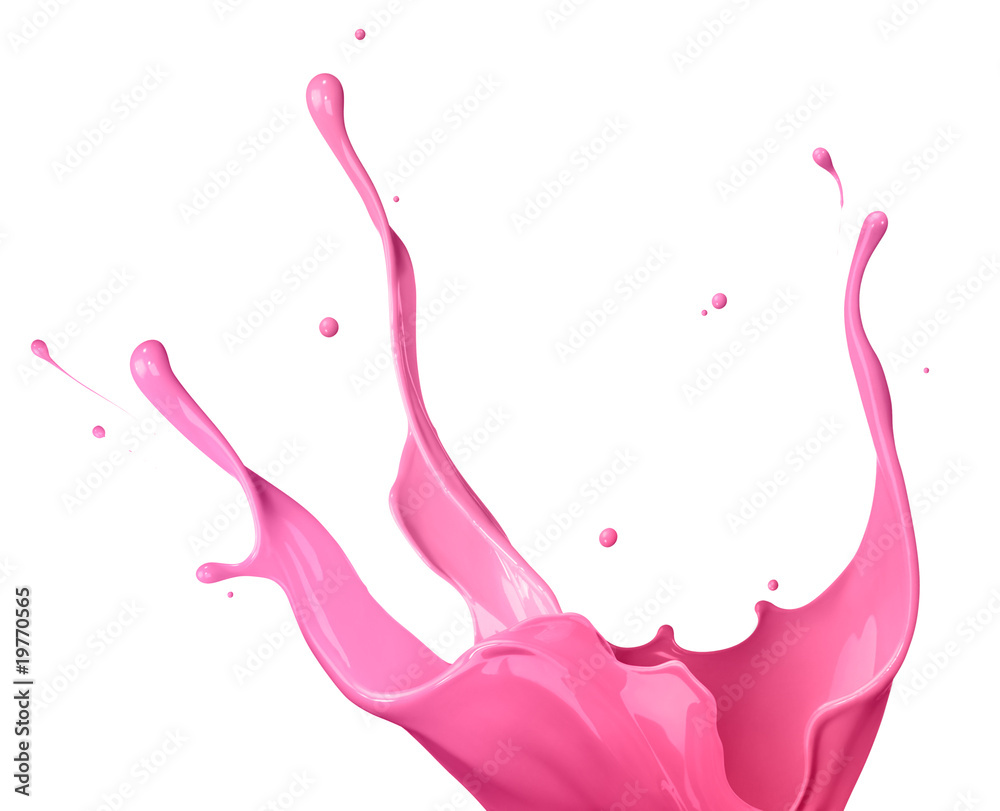 粉红色油漆飞溅