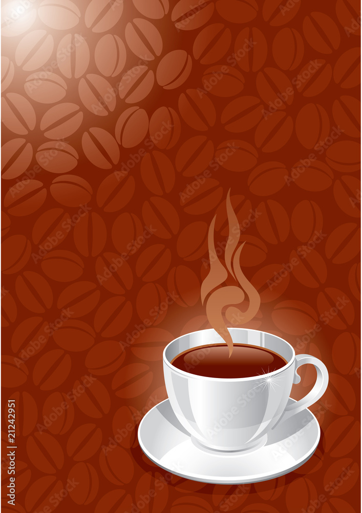 Background with white glossy cup