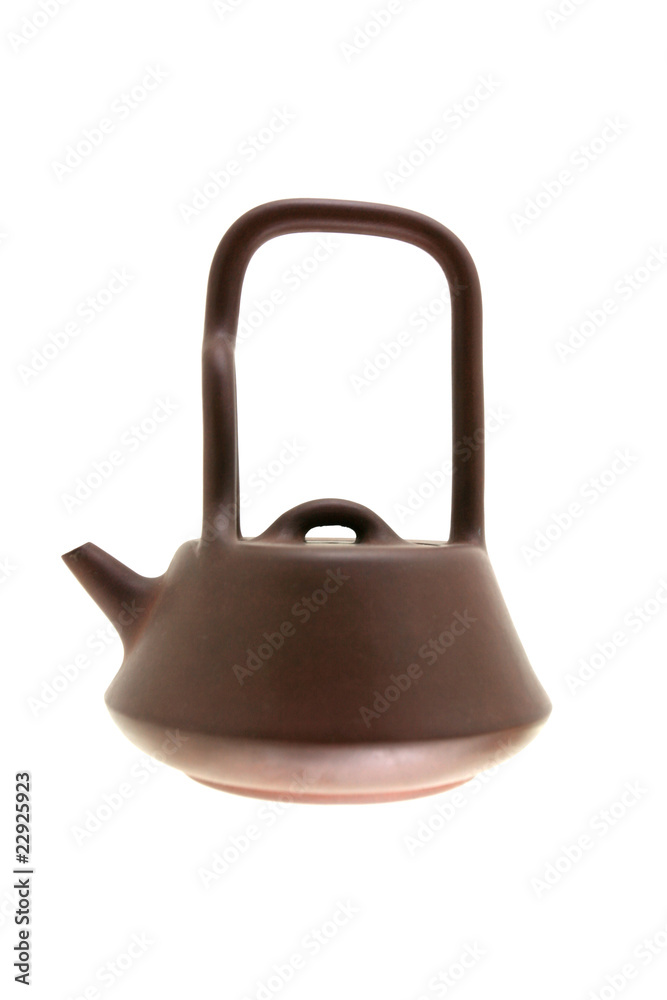 白底中国茶壶