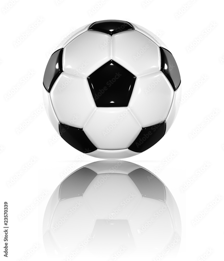 3d rendered soccer ball on white background