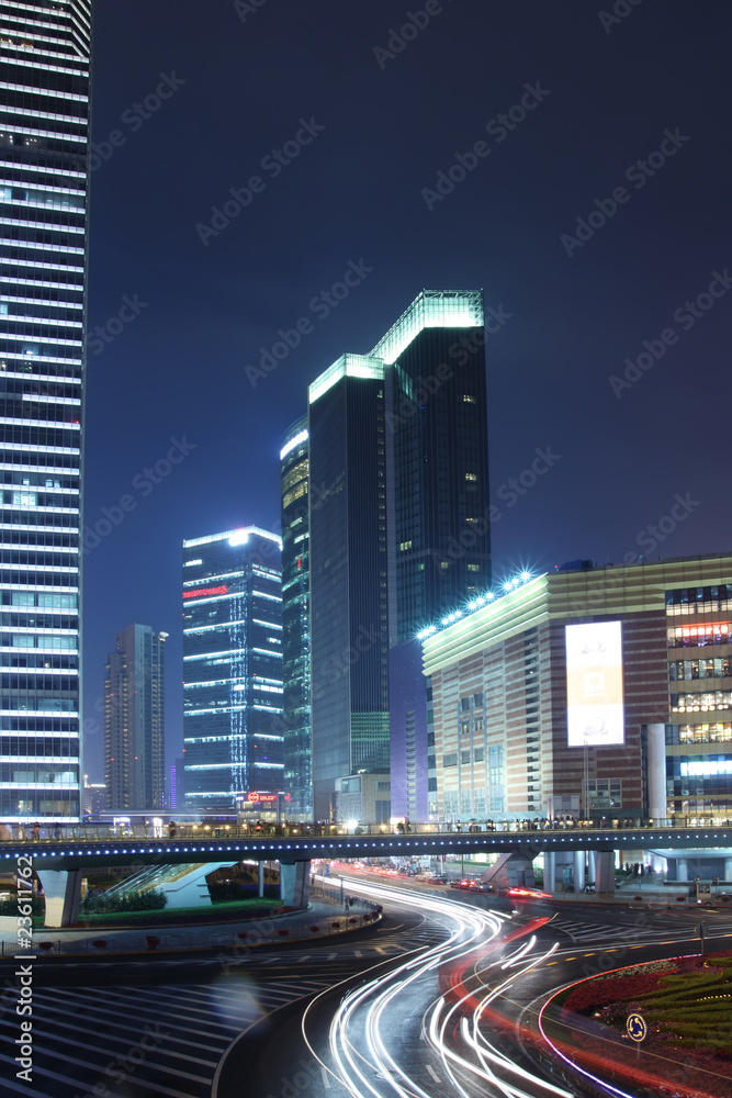 night city scenery in chinese shanghai