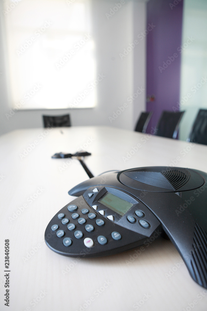 closeup of modern business meeting rooms and telephone