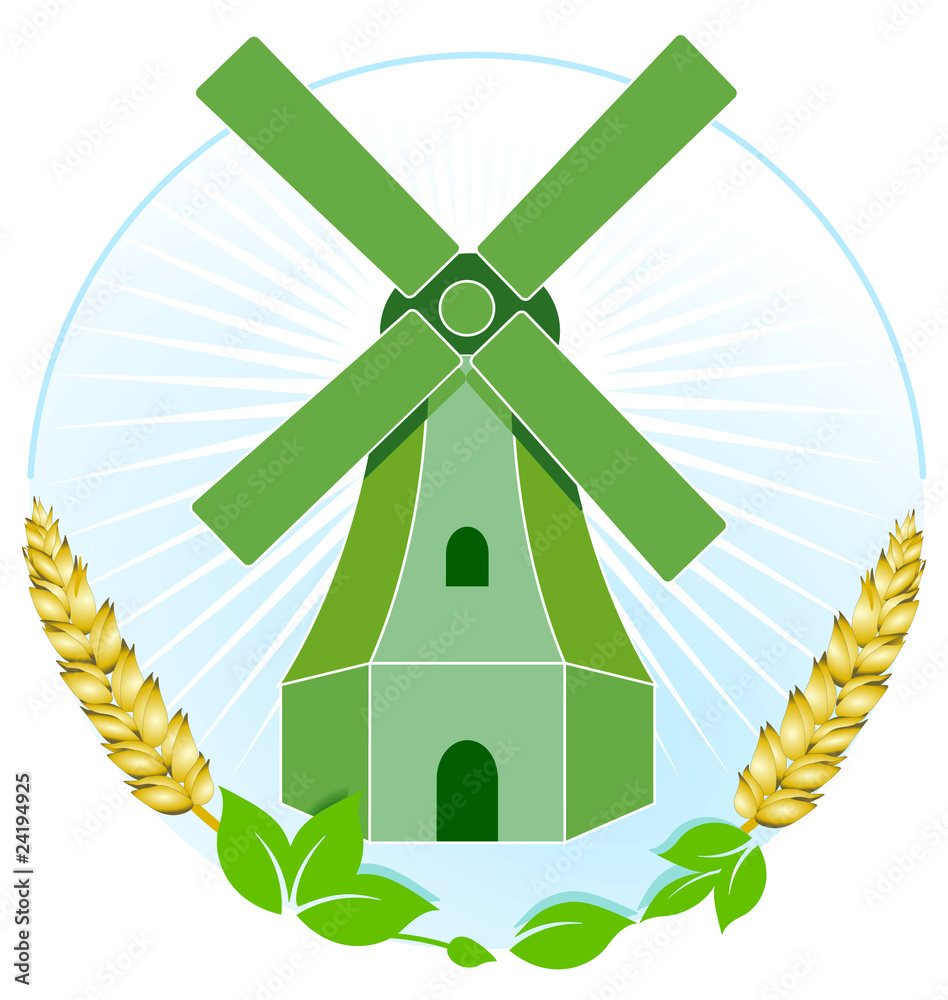 grüne Windmühle