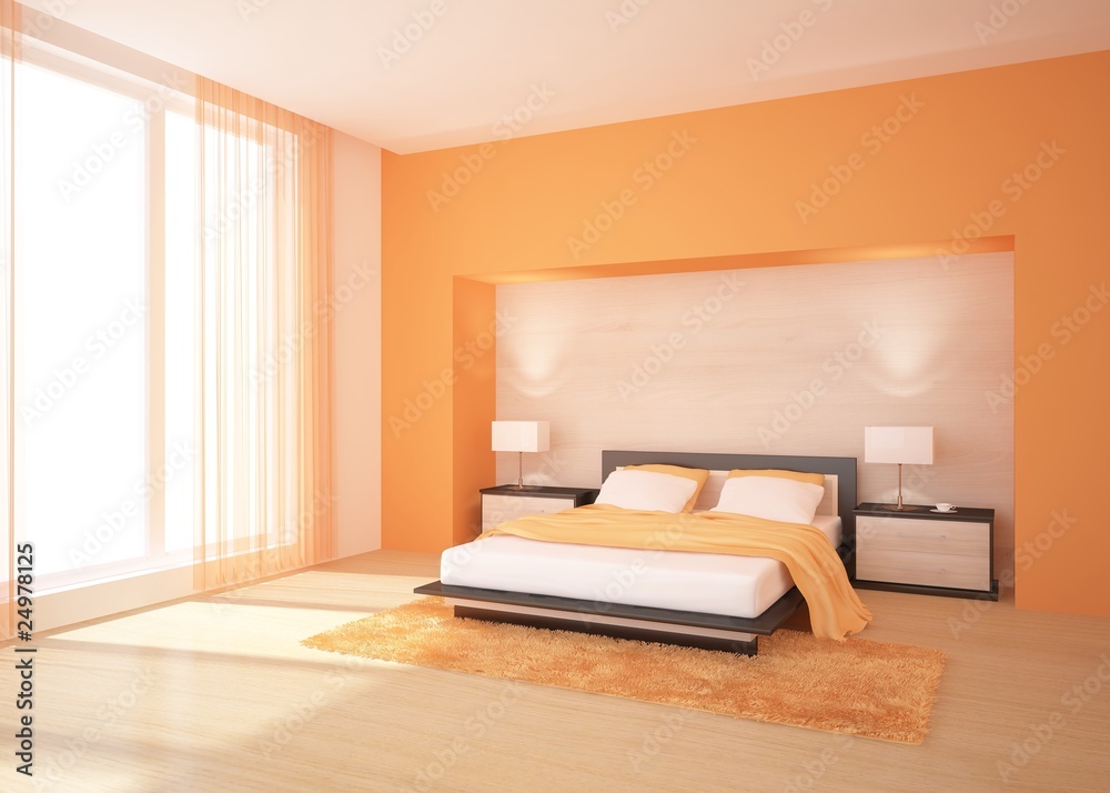 橙色卧室