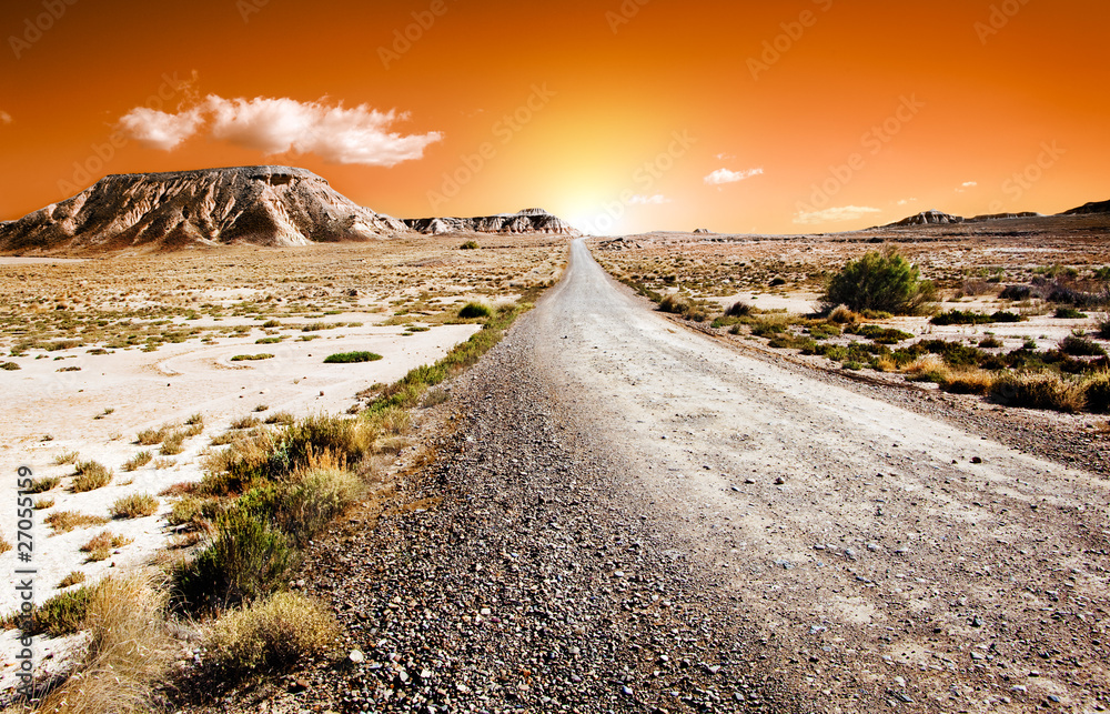 paisaje desertico con camino
