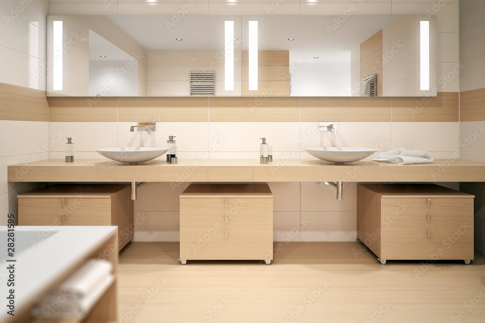 浴室：浅色木质