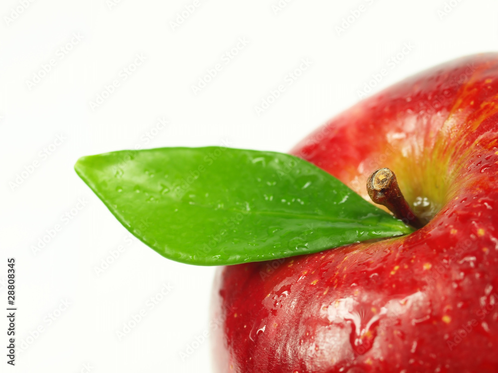 红苹果的微距照片