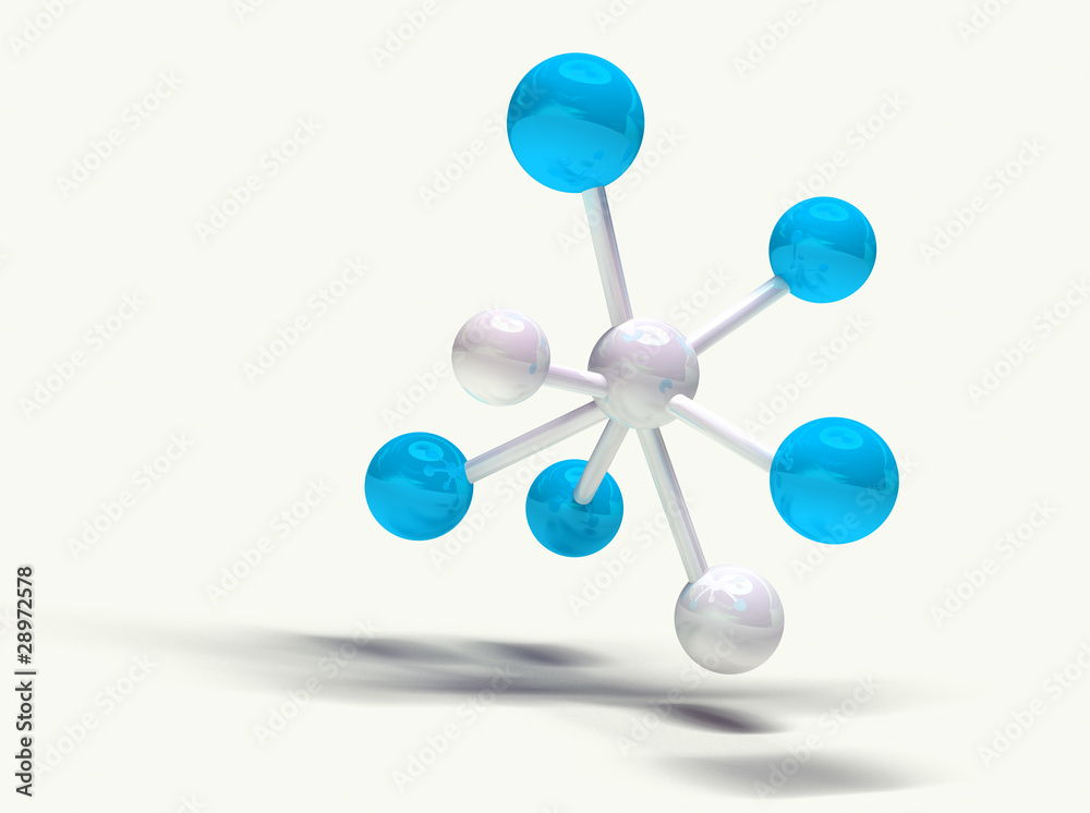分子aislada en blanco三维重建图像