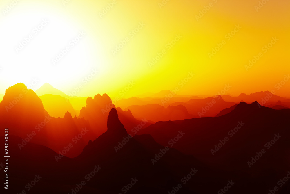 Sunrise over Sahara Desert