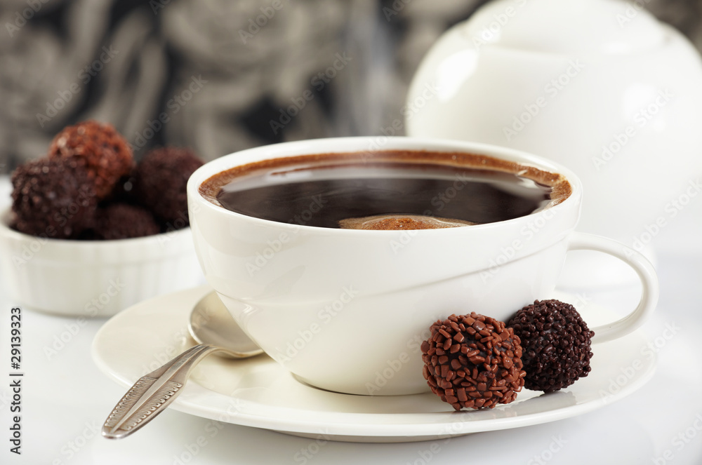 咖啡和巧克力松露