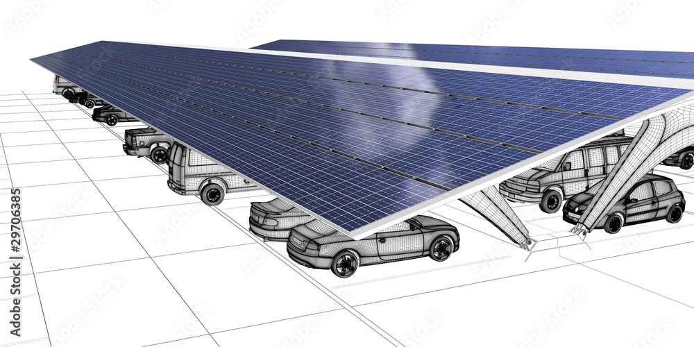 太阳能停车场（线框）