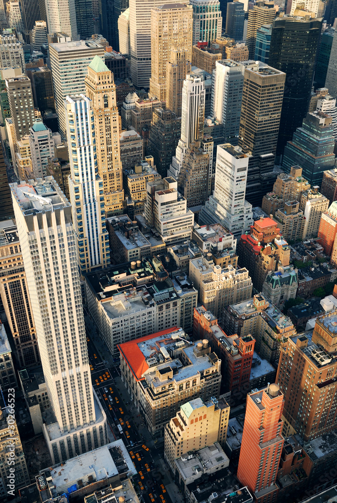 曼哈顿摩天大楼鸟瞰图