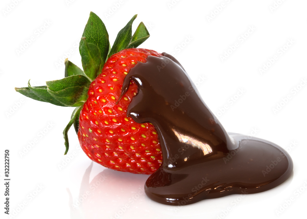 白底巧克力草莓