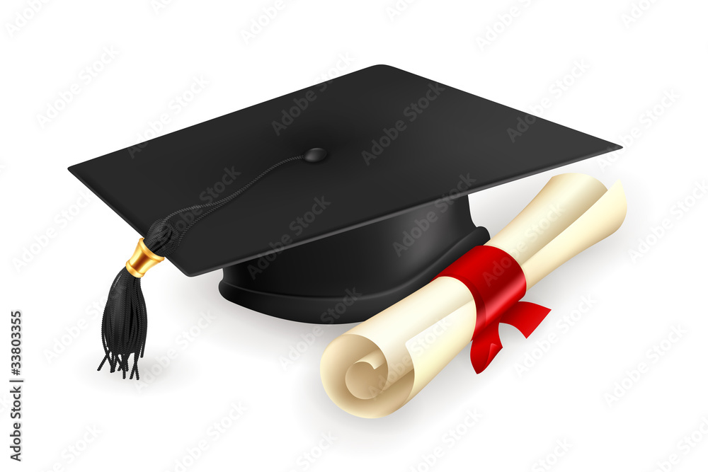 毕业帽和文凭