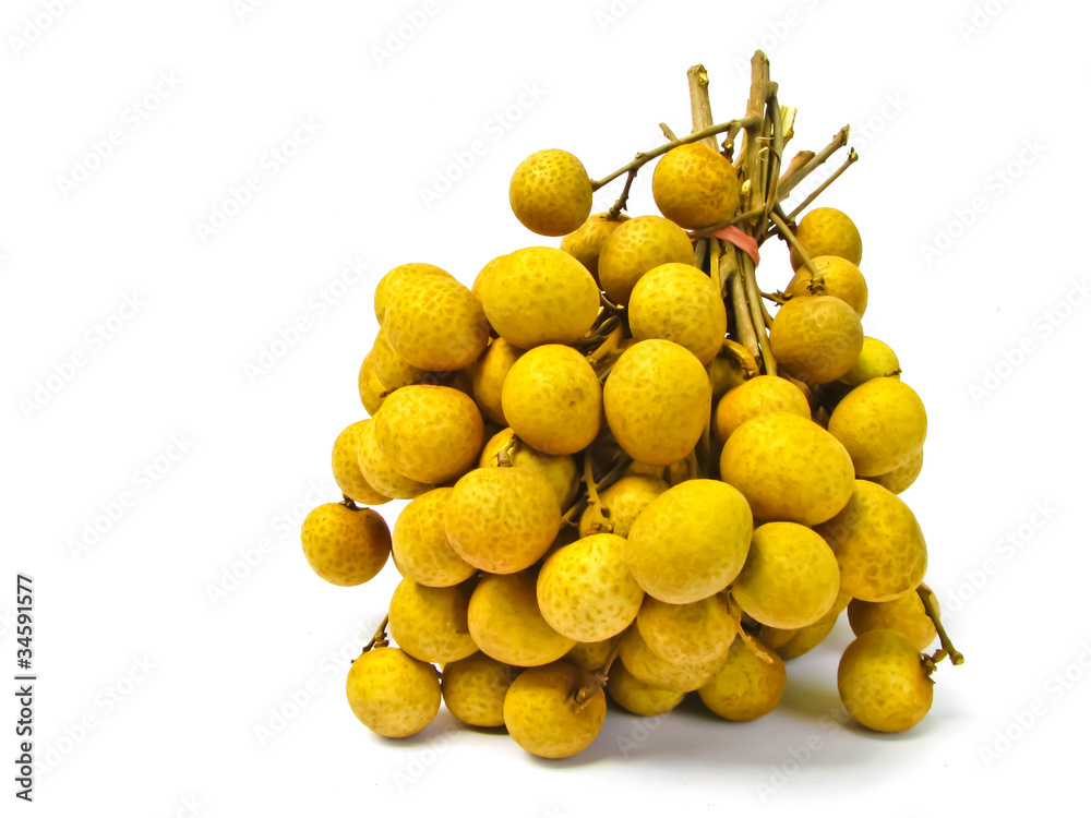 longan pile with white background