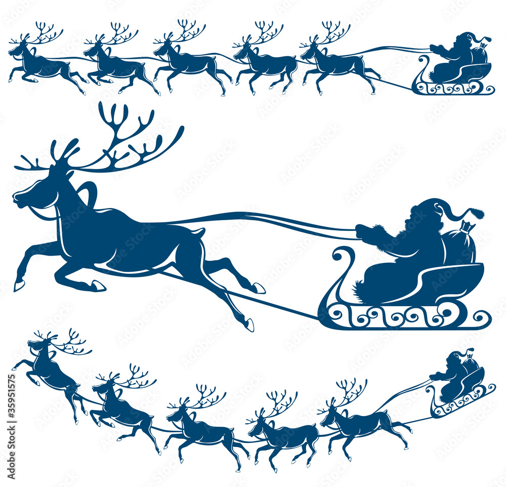 驯鹿和圣诞老人。