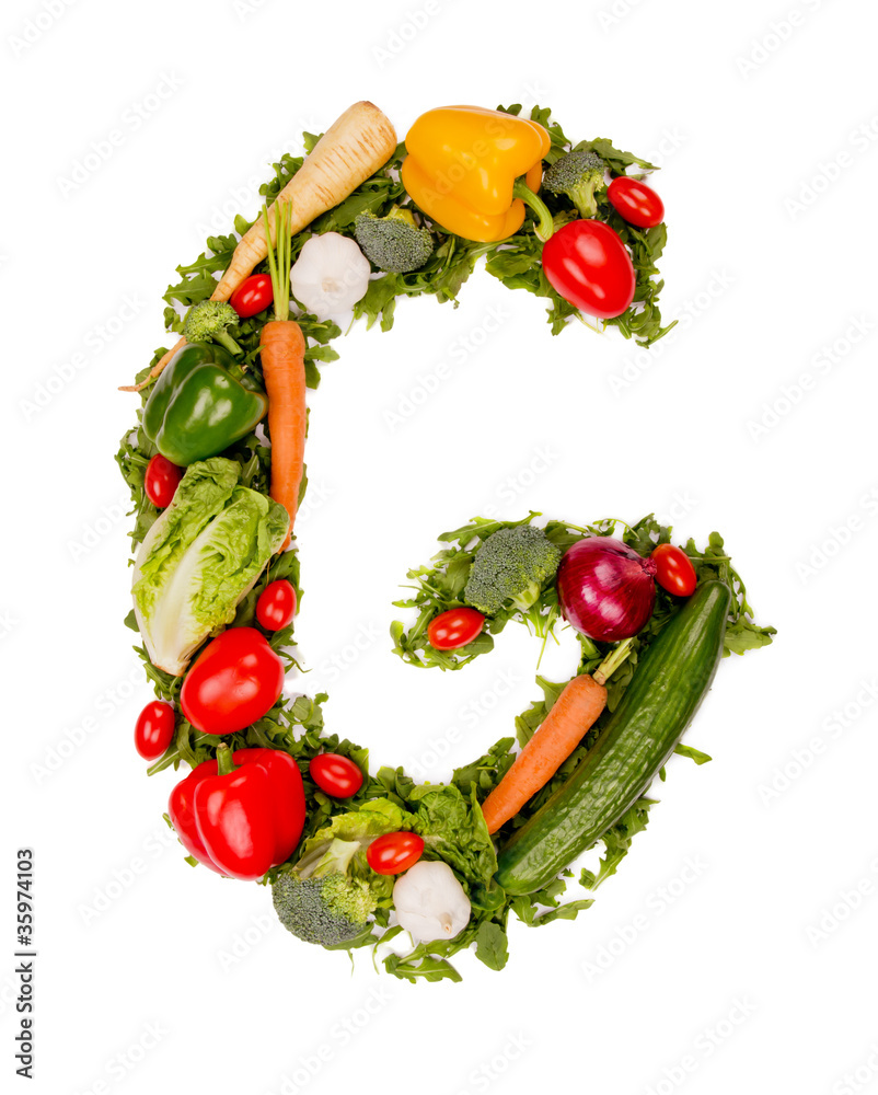 蔬菜字母表字母G