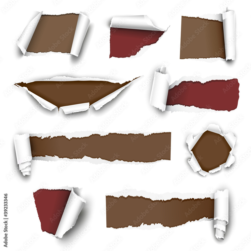 Сollection of torn paper. Vector illustration