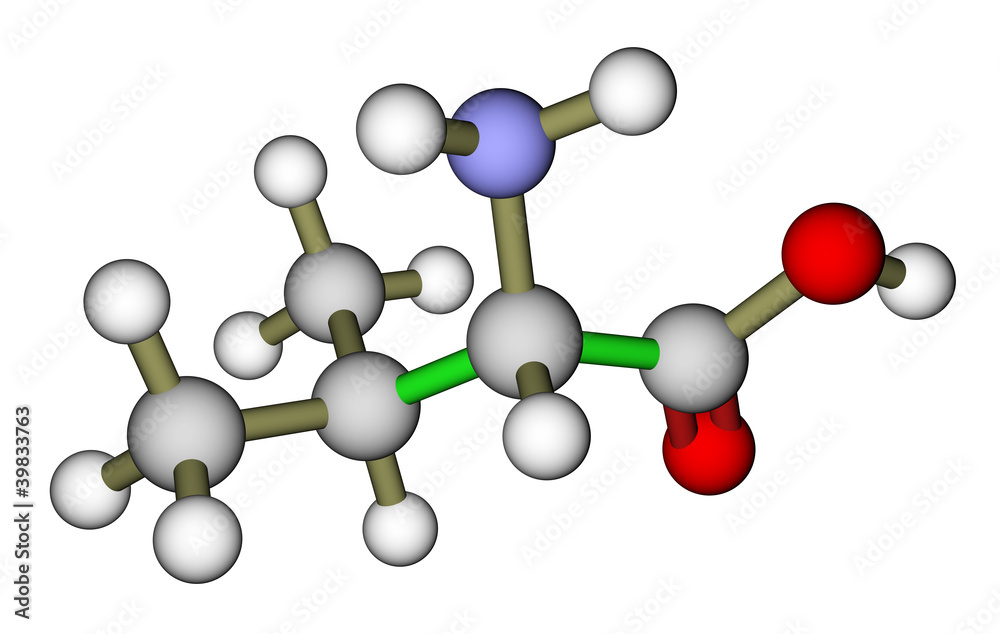 Essential amino acid valine molecular structure