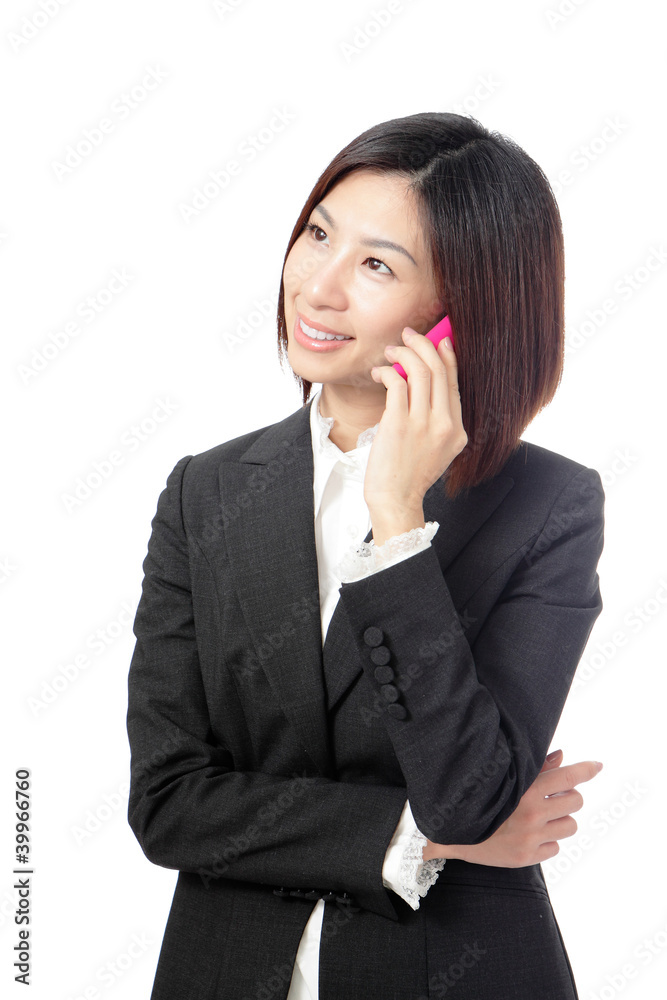 商务女性快乐手机