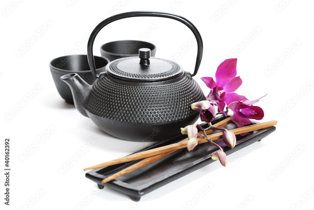 Tea pot and chopsticks