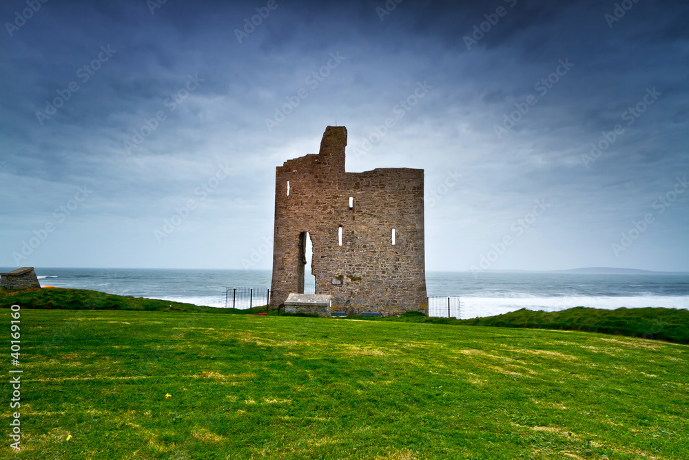 爱尔兰海岸Ballybunion城堡遗址