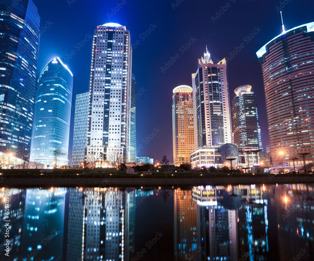 上海金融中心区夜景