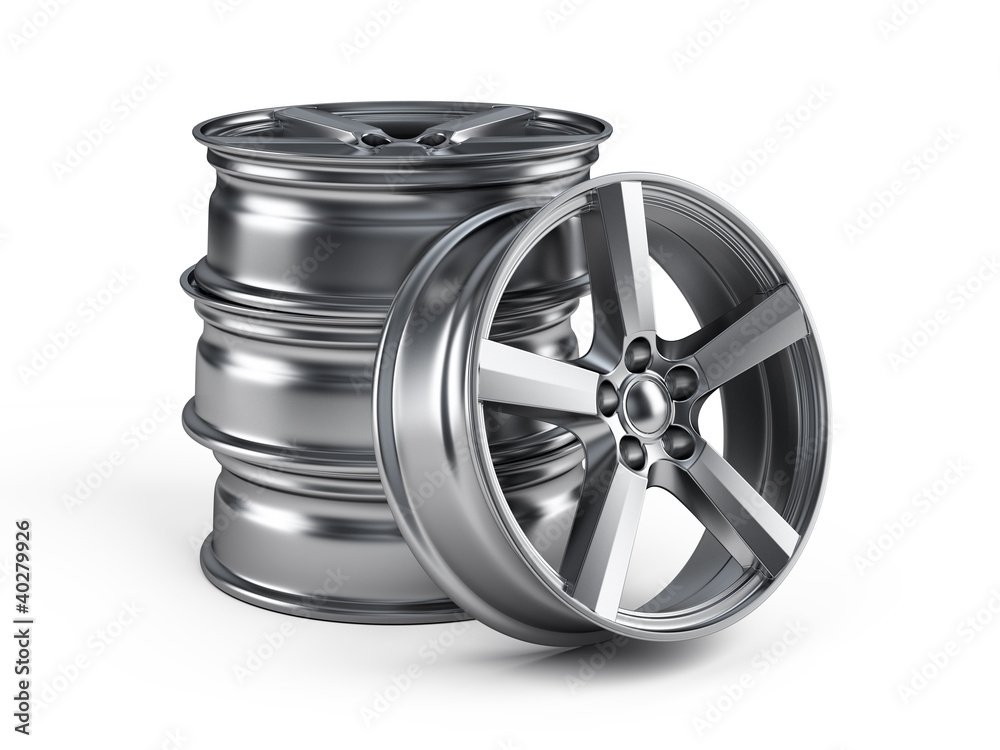 Car alloy wheels isolated on white