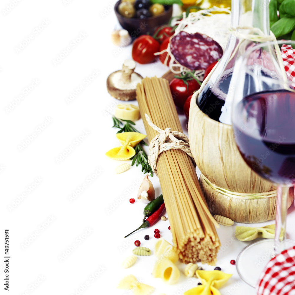 意大利食品和葡萄酒