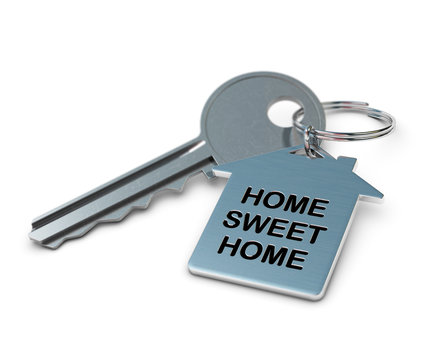key and keyring, home sweet home concept