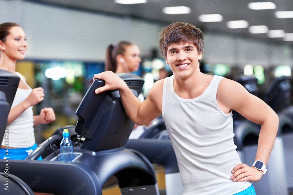 Attractive man in a fitness club