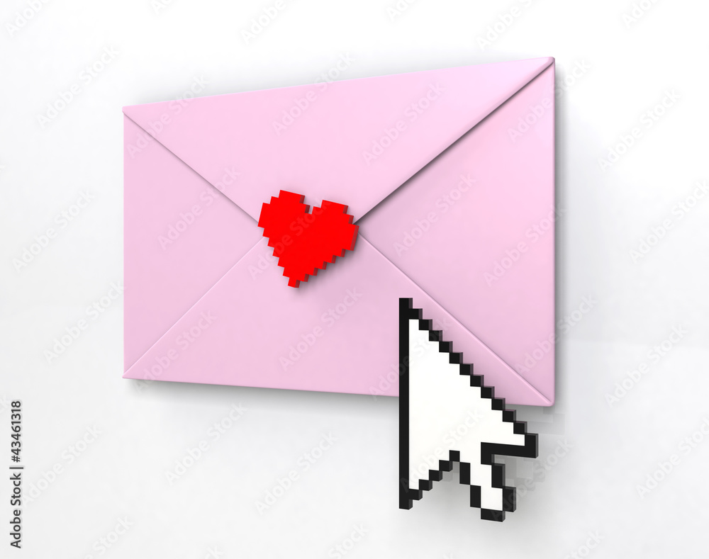 发送粉色爱情电子邮件