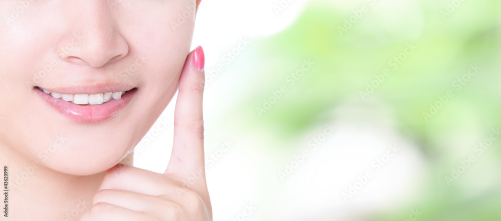 woman smile mouth with health teeth close up