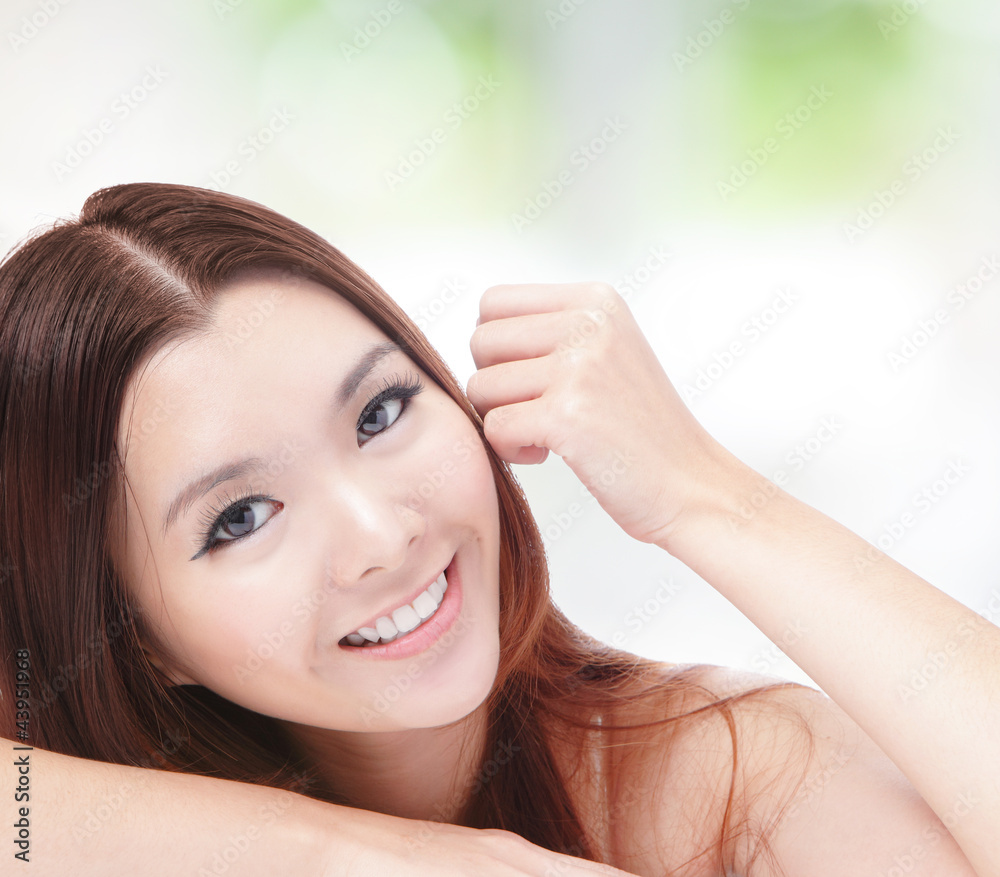 portrait of attractive woman happy smiling