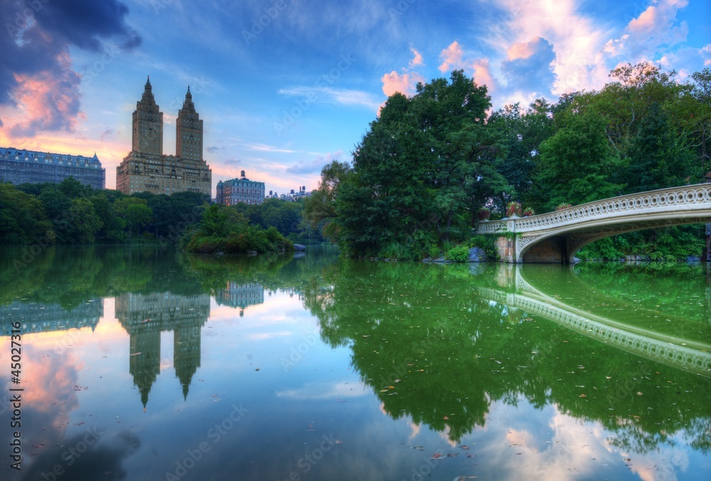 纽约市中央公园的湖泊