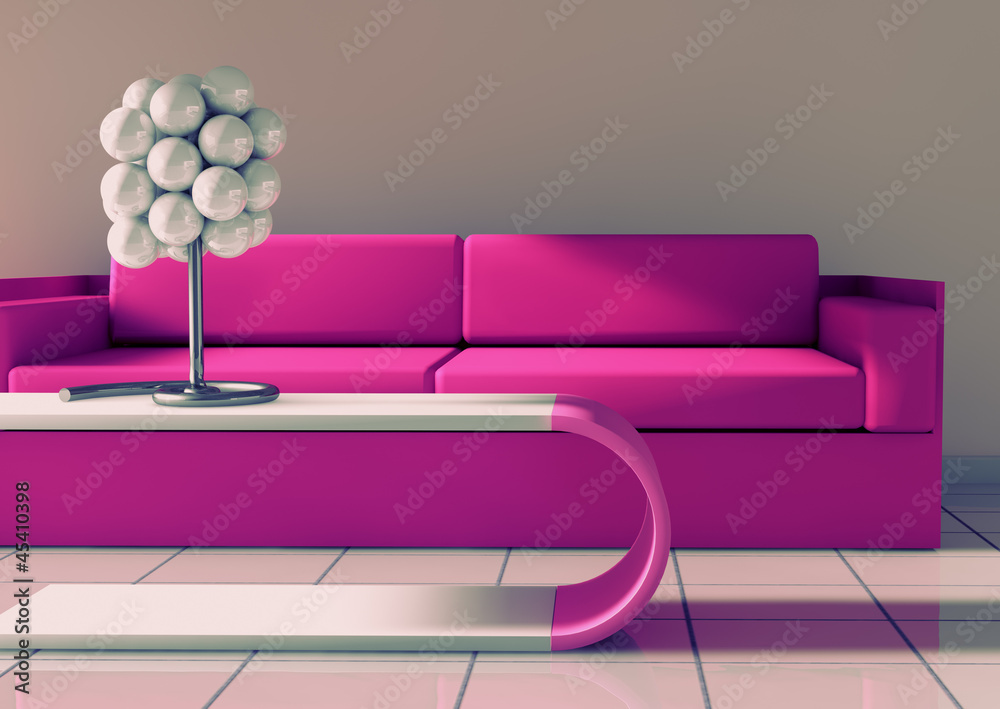 arquitectura interior.Sofa y mesa
