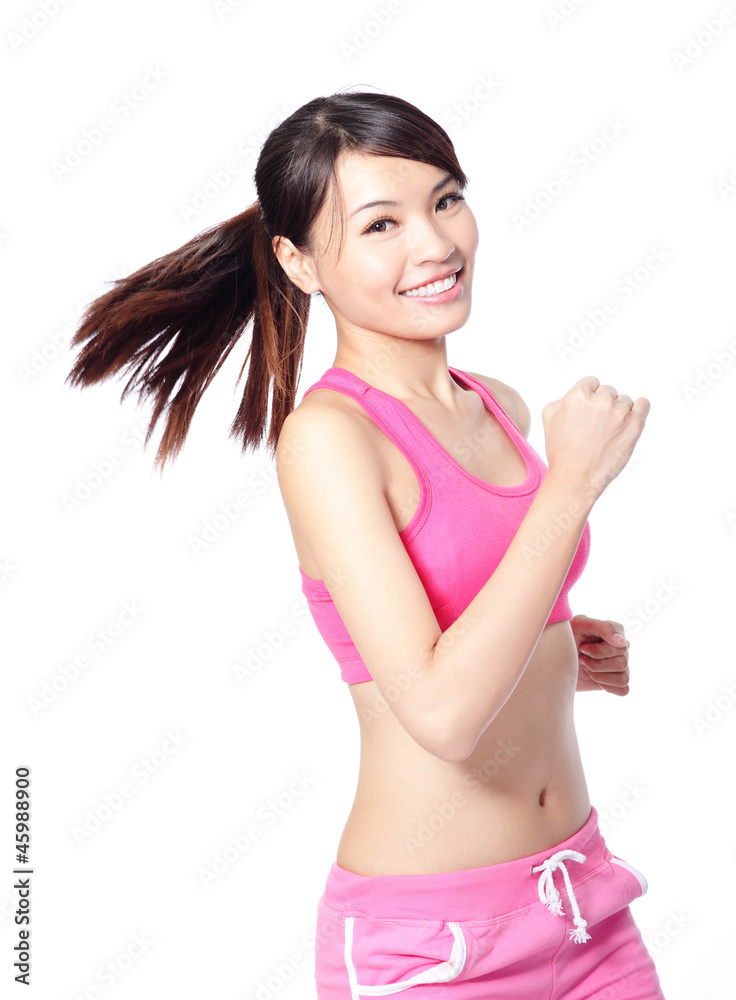 跑步健身运动女性微笑