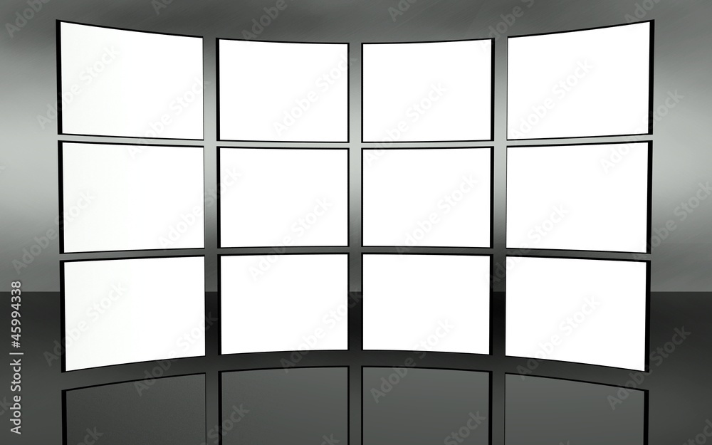 White screen video wall