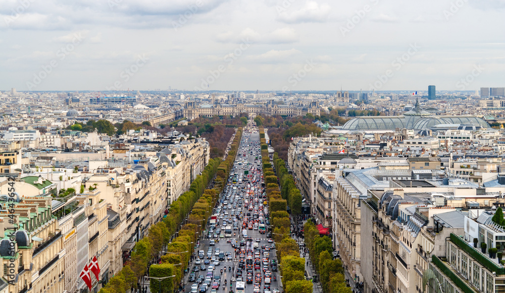 Avenue des Champs-Élysées as seen from the Arc de Triomphe