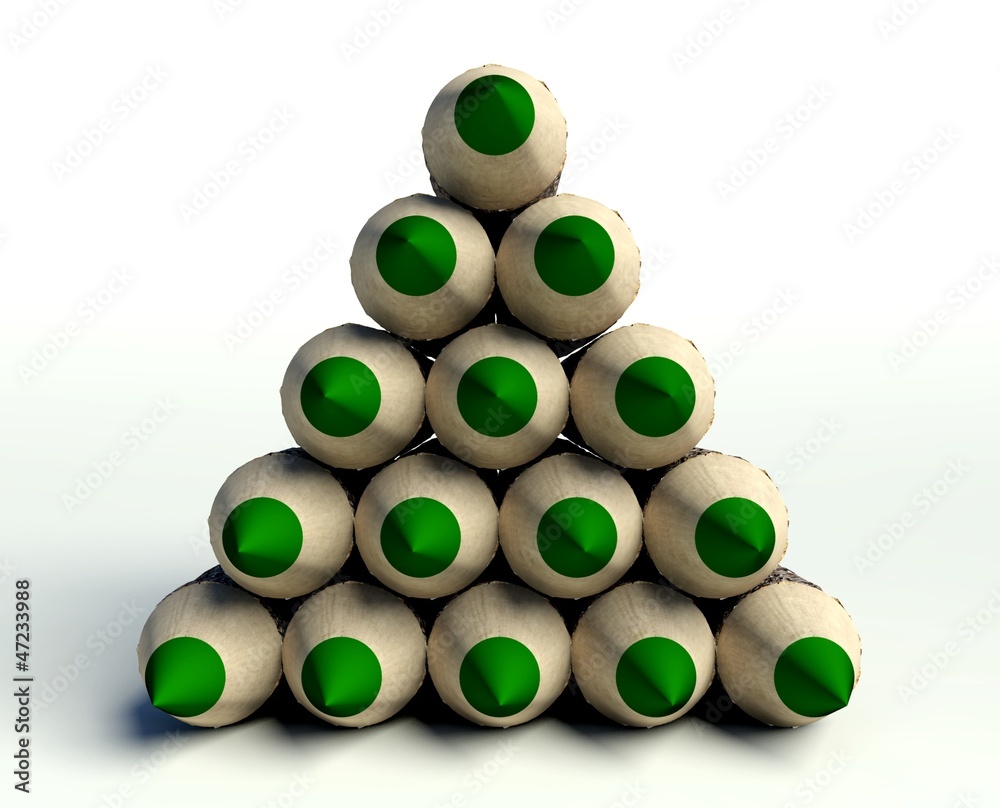 Christmas tree made ??of green wooden pencils