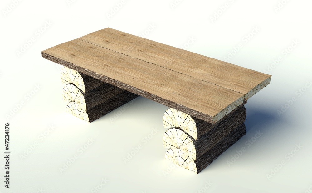 树干木桌